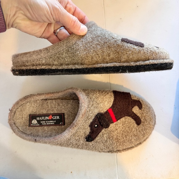 Haflinger Wool Clog Slippers Dachshund Dog Cozy Cottagecore EU 41 US 10-10.5 - Picture 9 of 10